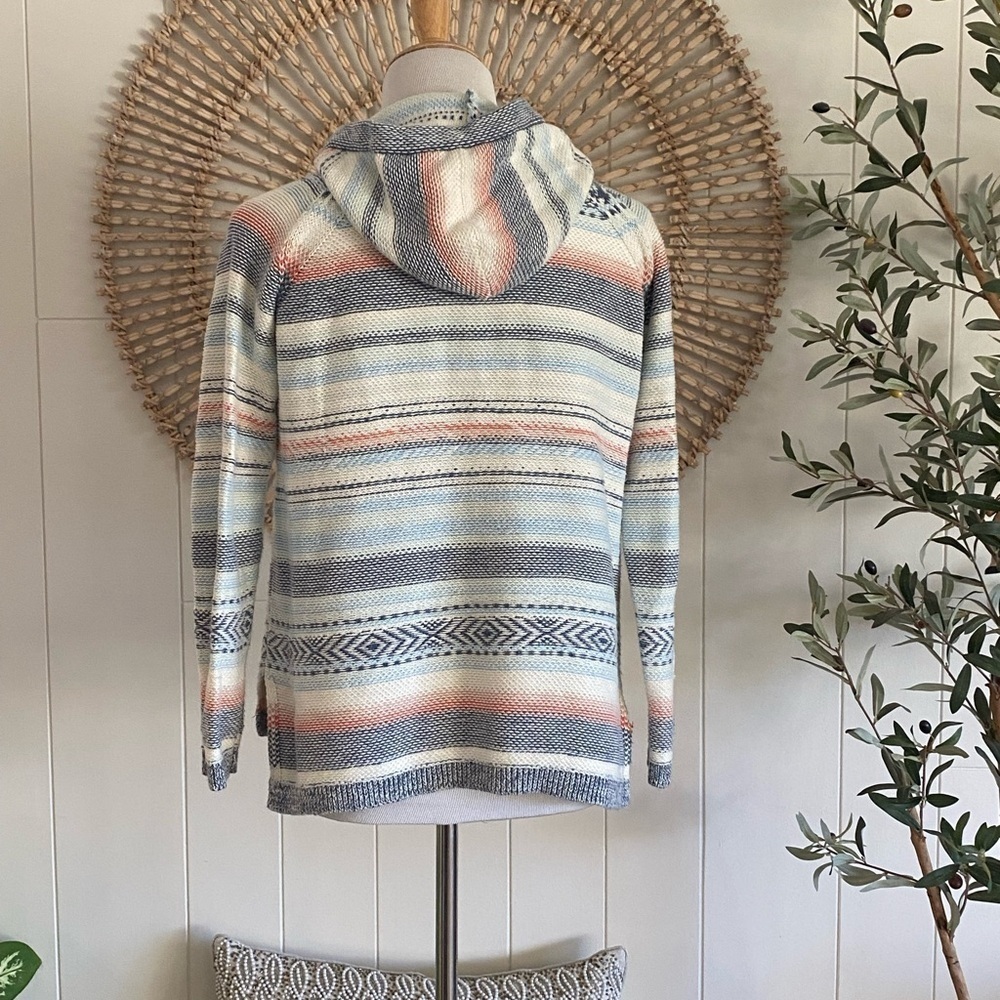 Faherty Mesa Sweater Poncho Hoodie in Sierra Paradise Size XS - Picture 4 of 9